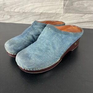 Lucky Brand Clogs Women's Size US‎ 8.5B Blue Denim Classic Slip On Mules Y2K VTG